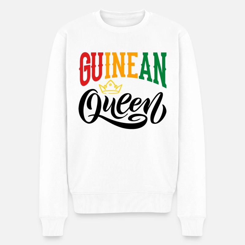 Guinea Königin Guinea Guinea Guinea Flagge - Männer Premium Bio Pullover - Weiß