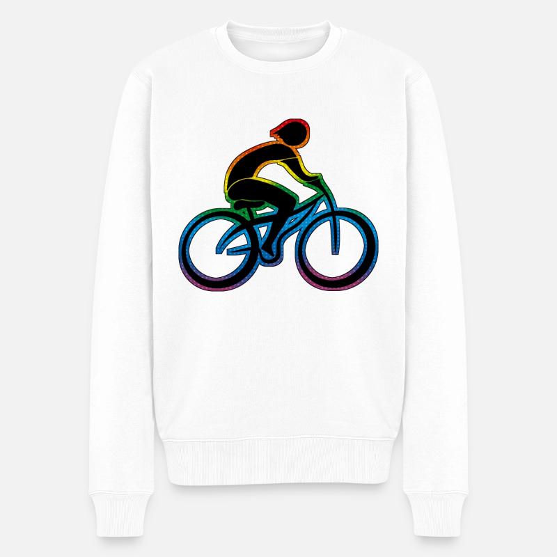 Radfahrer - Männer Premium Bio Pullover - Weiß