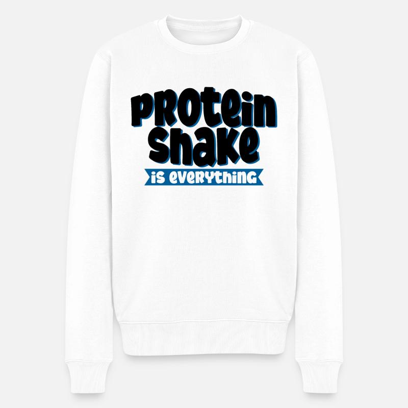 Protein Shake Is Everything 4 - Männer Premium Bio Pullover - Weiß
