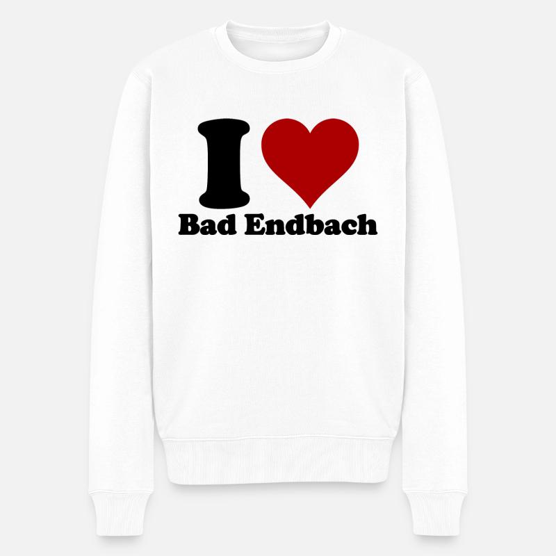 I Love Bad Endbach - Männer Premium Bio Pullover - Weiß