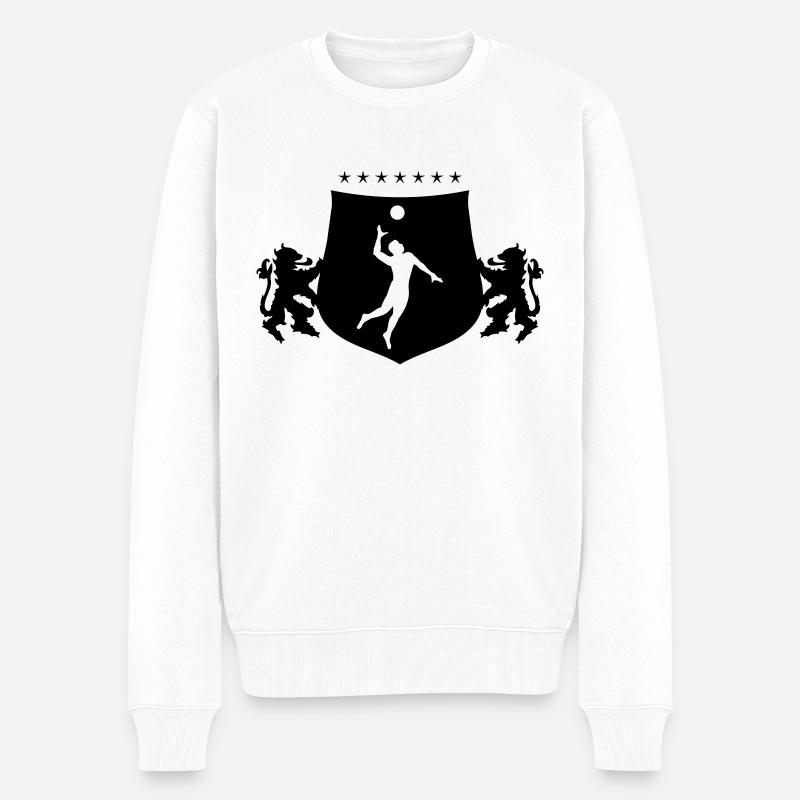 Handball Wappen - Männer Premium Bio Pullover - Weiß