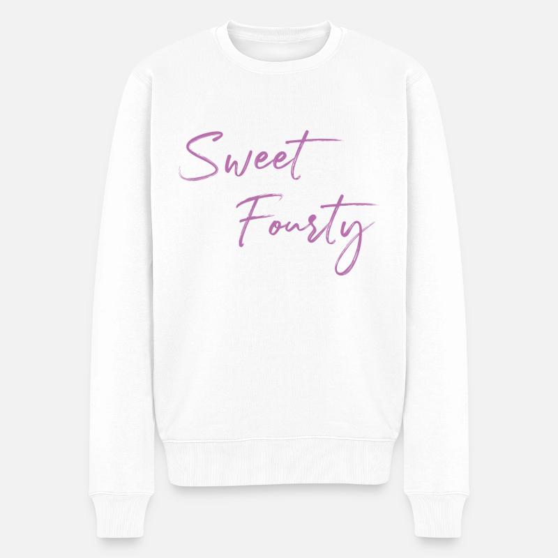 Sweet Fourty Geschenkidee zum 40. Geburtstag - Männer Premium Bio Pullover - Weiß