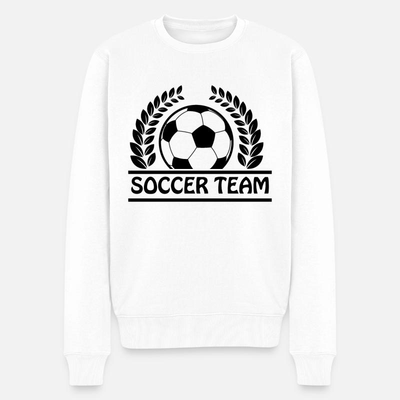 Fußball Soccer - Männer Premium Bio Pullover - Weiß