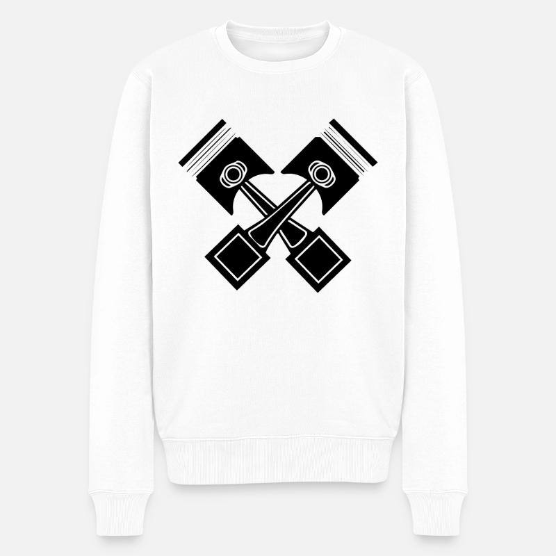 kolben Design / MOtor Design - Männer Premium Bio Pullover - Weiß