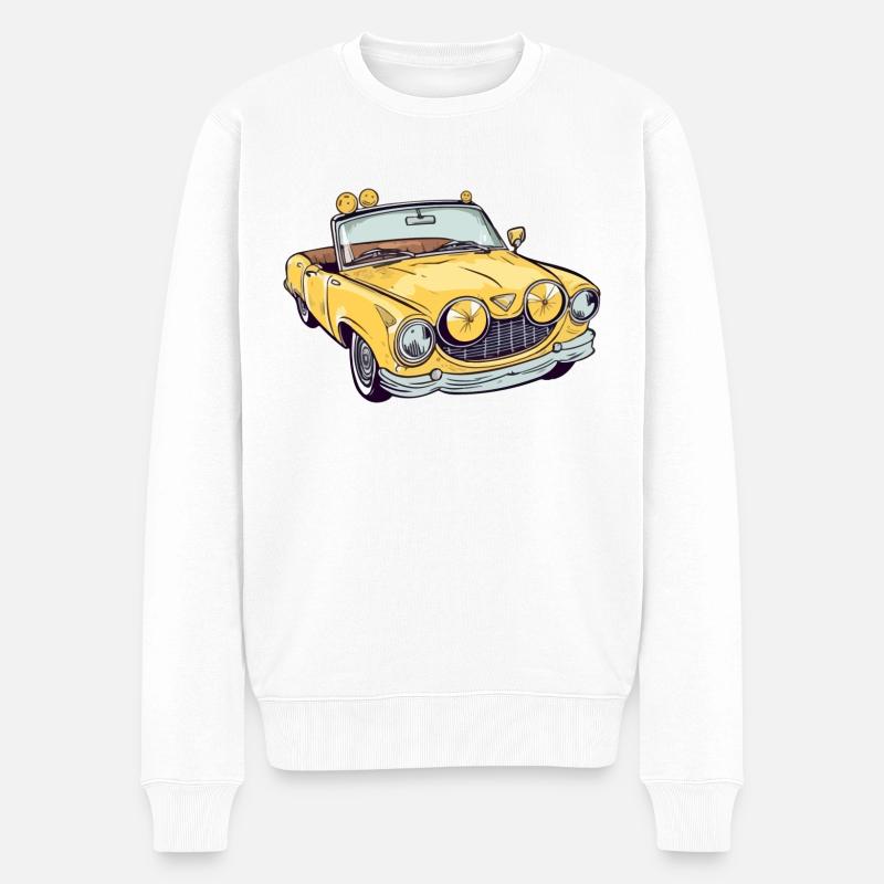 Cabriolet jaune - Pull Premium bio Homme - blanc