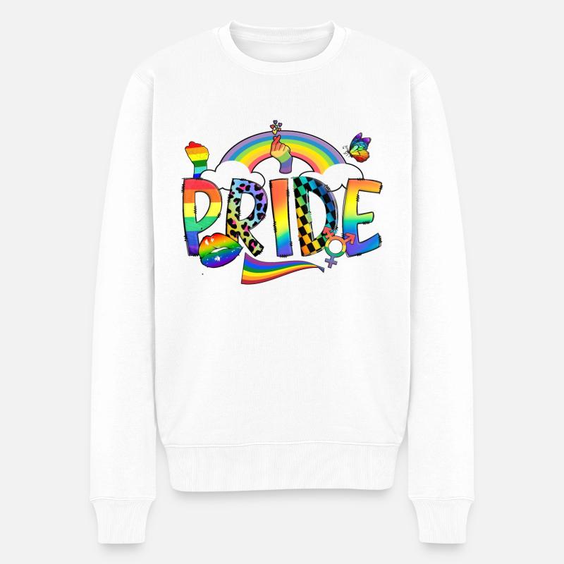 LGBTQ Pride - Männer Premium Bio Pullover - Weiß