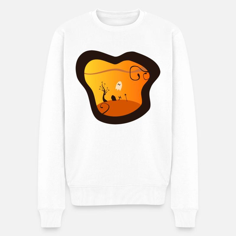 Halloween - Männer Premium Bio Pullover - Weiß
