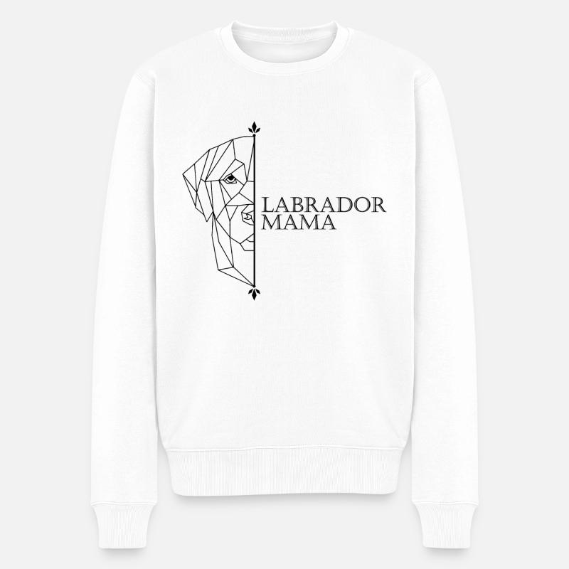Labrador Mama Polygon - Männer Premium Bio Pullover - Weiß