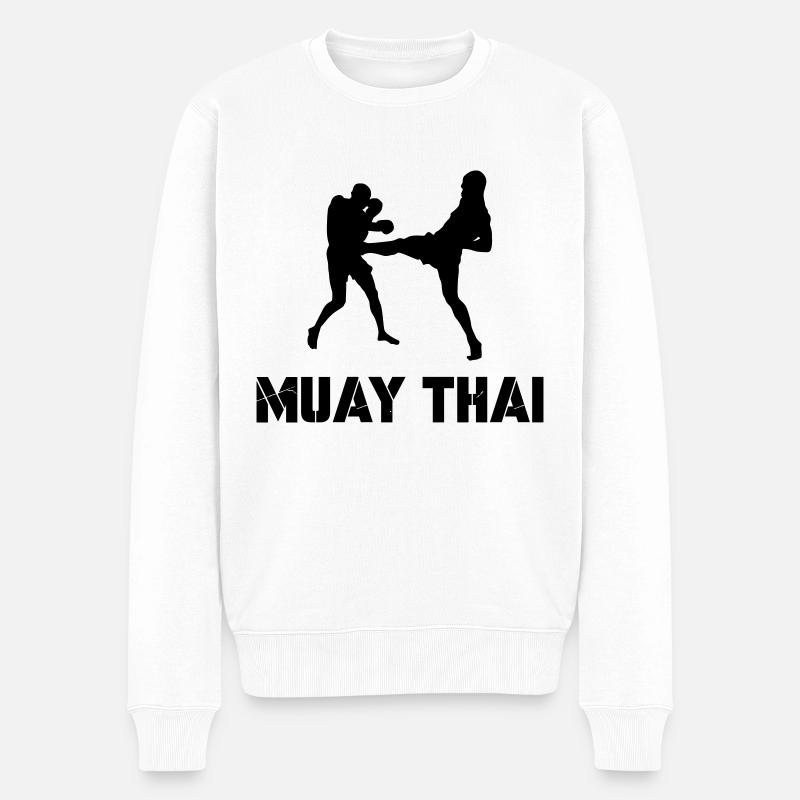 muay thai - Männer Premium Bio Pullover - Weiß