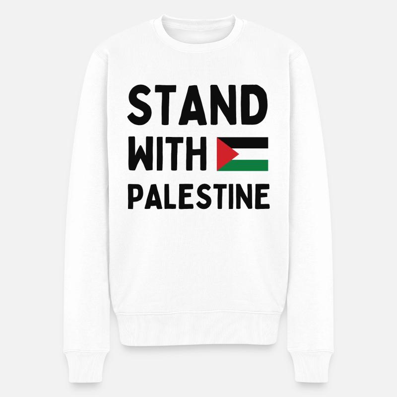 Stand With Palestine - Pull Premium bio Homme - blanc