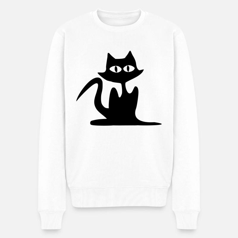 Komödie Katze #6 - Männer Premium Bio Pullover - Weiß