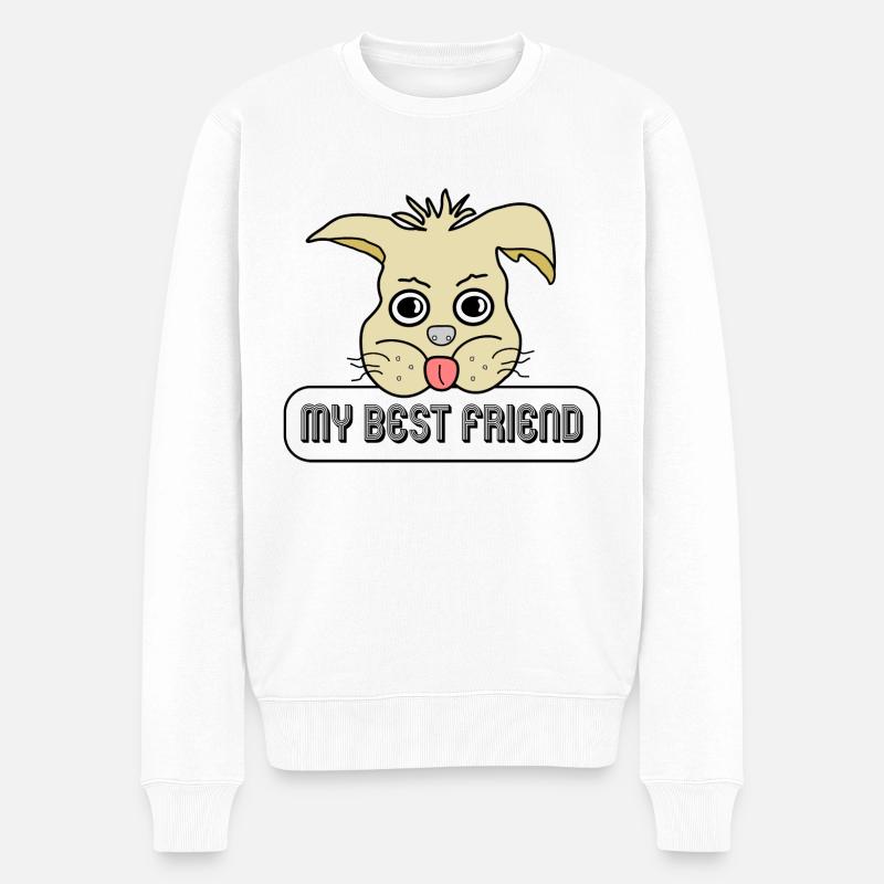 My Best Friend - Männer Premium Bio Pullover - Weiß