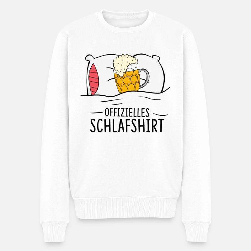 Offizielles Schlafshirt Bier - Männer Premium Bio Pullover - Weiß