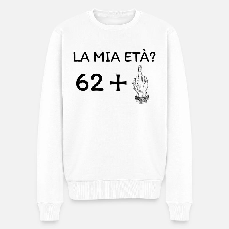 Mein Alter 63 - Männer Premium Bio Pullover - Weiß