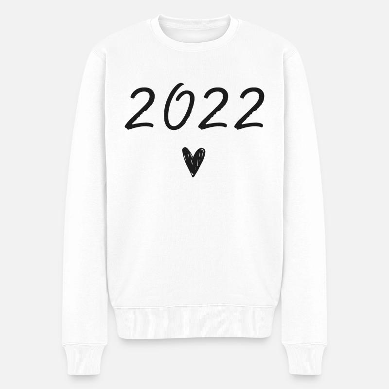 2022 coeur anniversaire - Pull Premium bio Homme - blanc