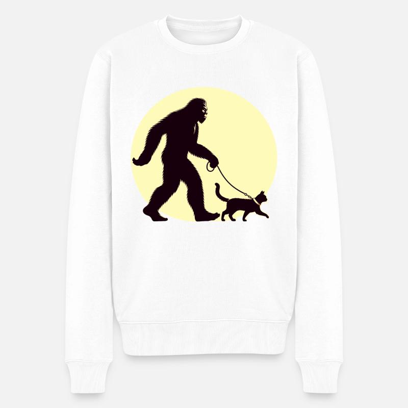 Chat Bigfoot - Pull Premium bio Homme - blanc