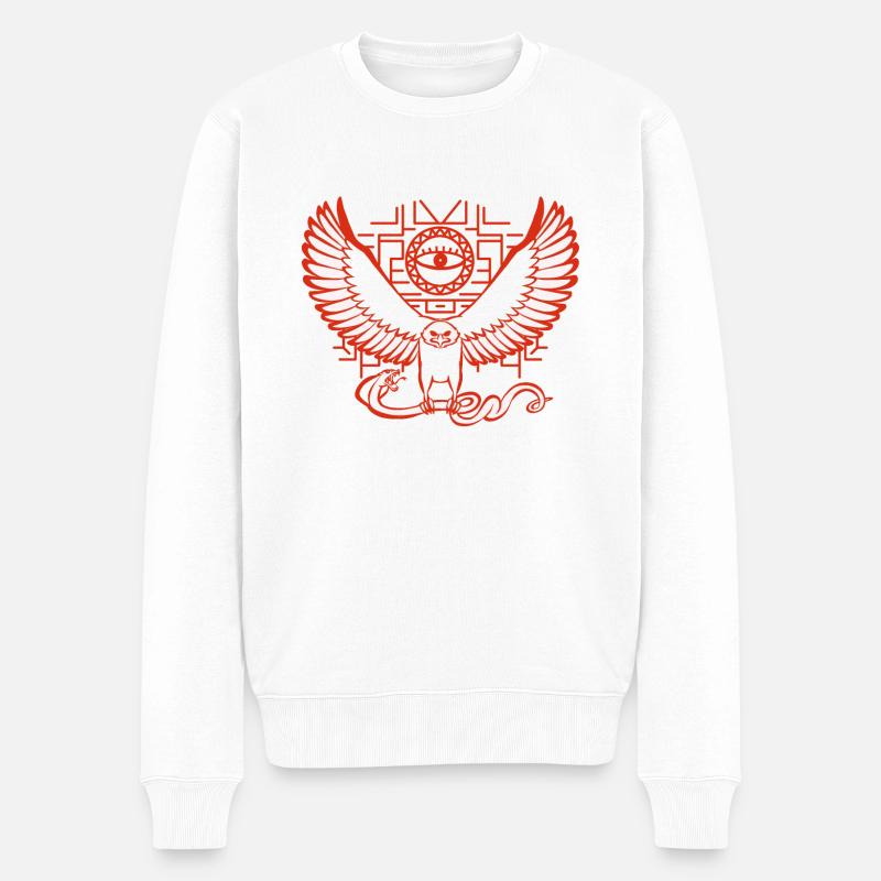 Aigle et Serpent (V2) - Pull Premium bio Homme - blanc
