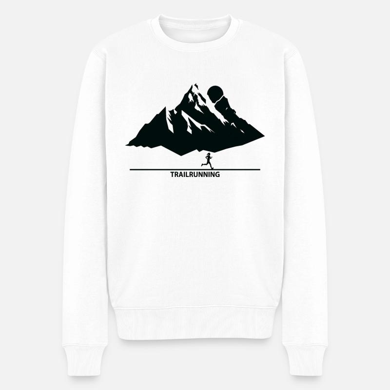 Trail Running Sport - Männer Premium Bio Pullover - Weiß