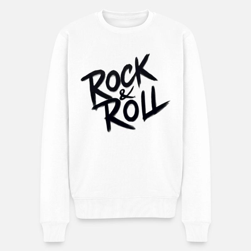 Rock'n'Roll - Männer Premium Bio Pullover - Weiß