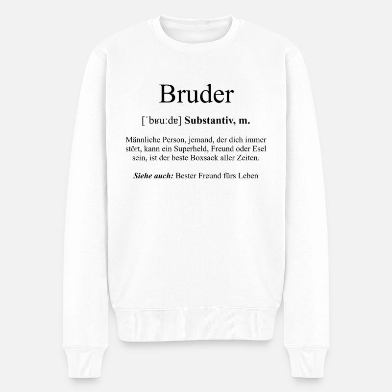 Bruder Definition Dictionary - Männer Premium Bio Pullover - Weiß