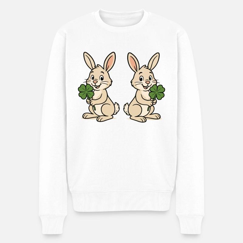Trèfle de lapin 2 - Pull Premium bio Homme - blanc