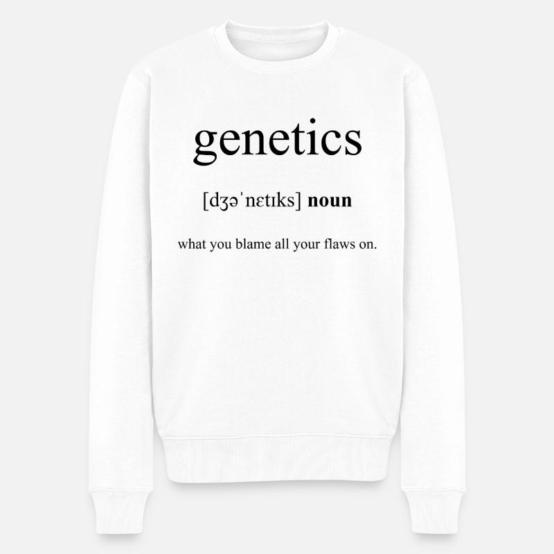 Genetics Definition Dictionary - Männer Premium Bio Pullover - Weiß