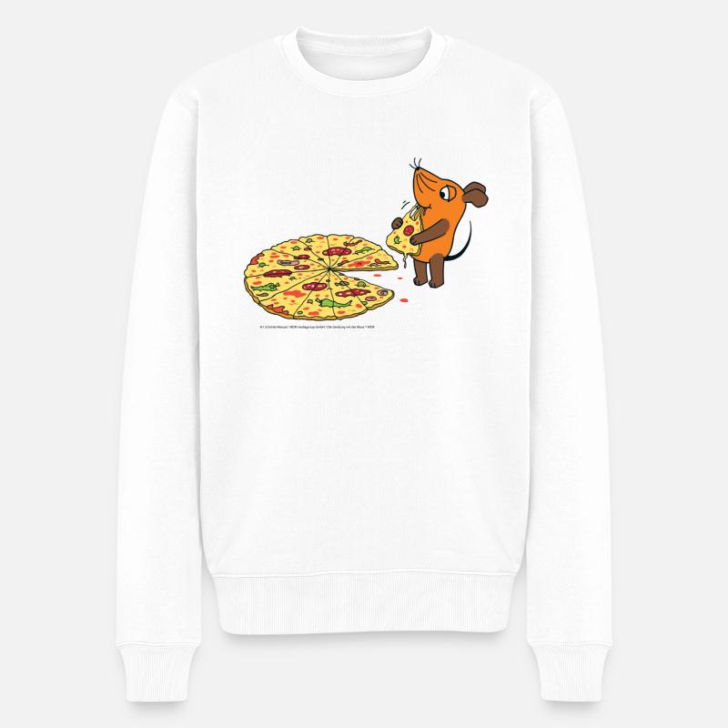 La souris à la pizza - Pull Premium bio Homme - blanc