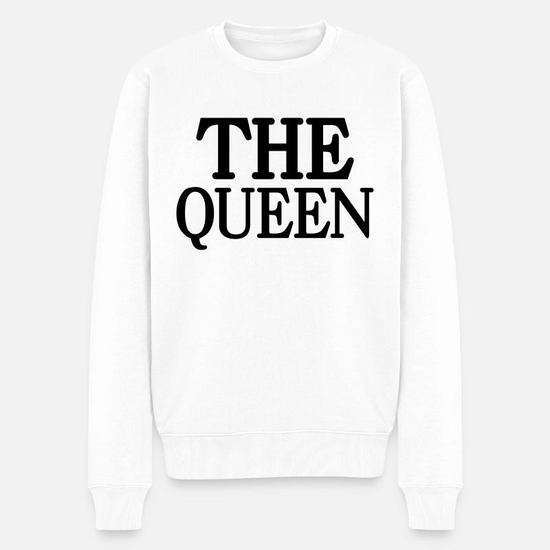 The Queen - Männer Premium Bio Pullover - Weiß