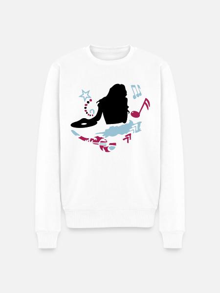 female DJ - Men's Premium Organic Jumper - white