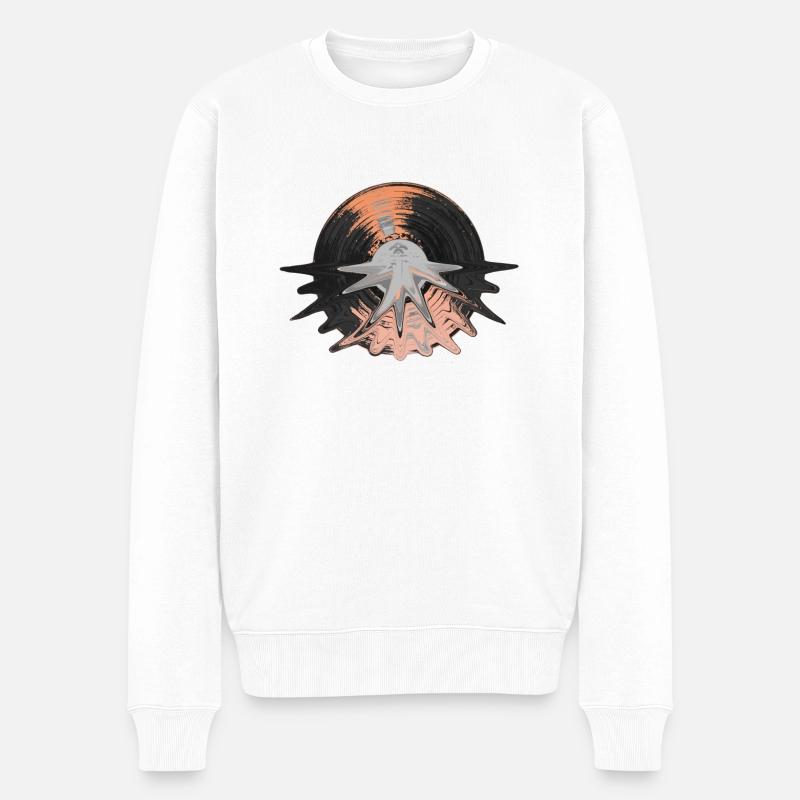 Vinyl - Männer Premium Bio Pullover - Weiß