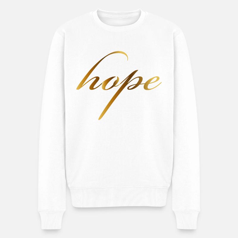 Hope, espoir - Pull Premium bio Homme - blanc
