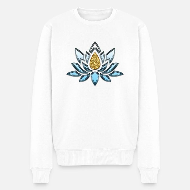 lotus tattoo 5084493 1920 - Männer Premium Bio Pullover - Weiß