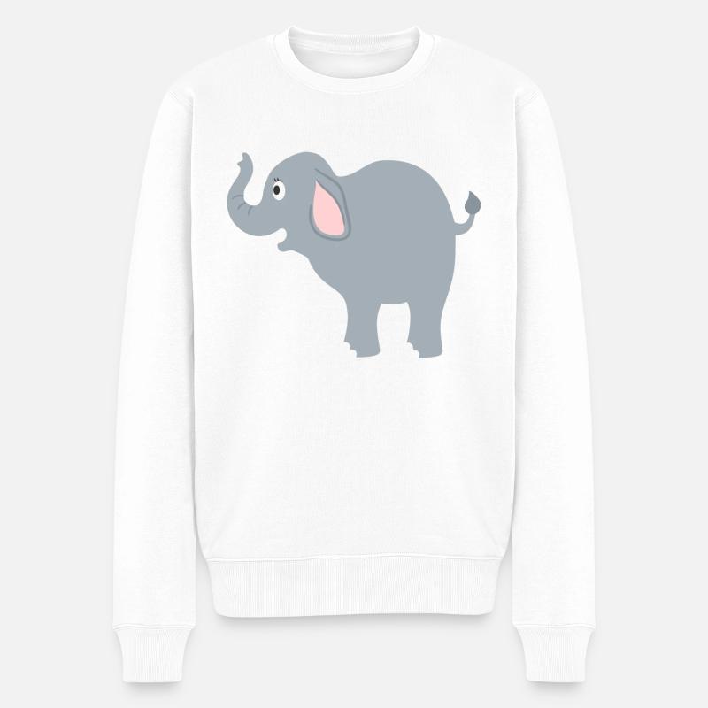 Elefant - Männer Premium Bio Pullover - Weiß