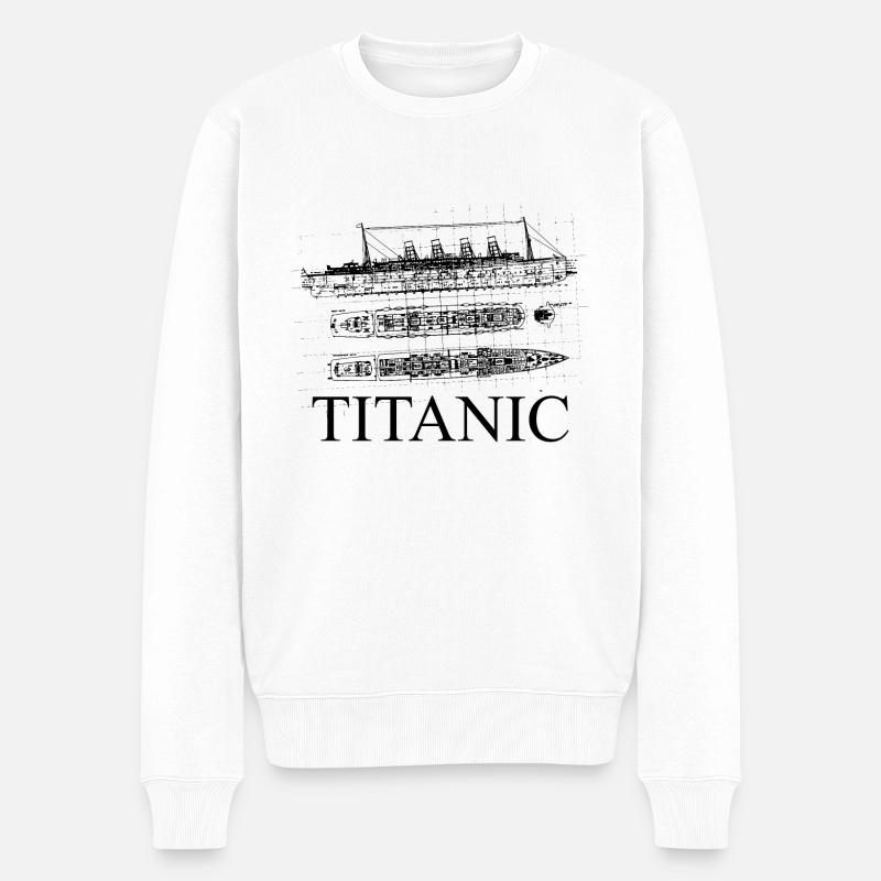 plans du titanic - Pull Premium bio Homme - blanc