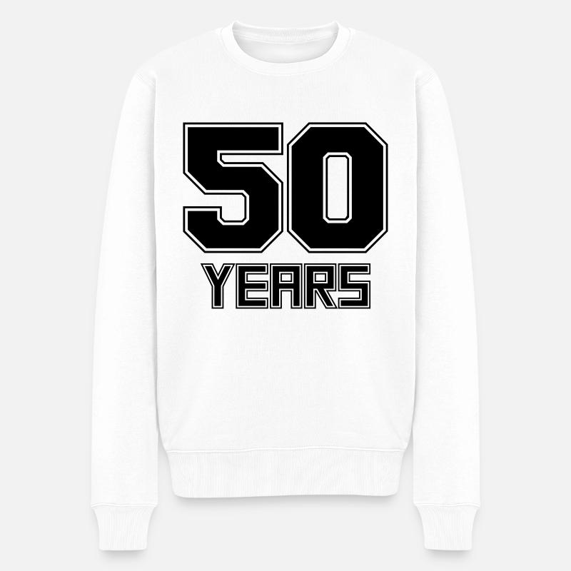50 ans - Pull Premium bio Homme - blanc