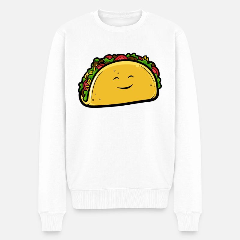 Taco - Männer Premium Bio Pullover - Weiß
