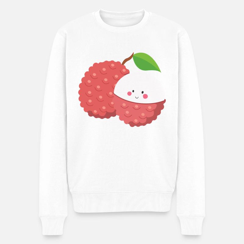 Litschi - Männer Premium Bio Pullover - Weiß