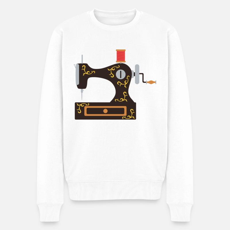 machine à coudre - Pull Premium bio Homme - blanc