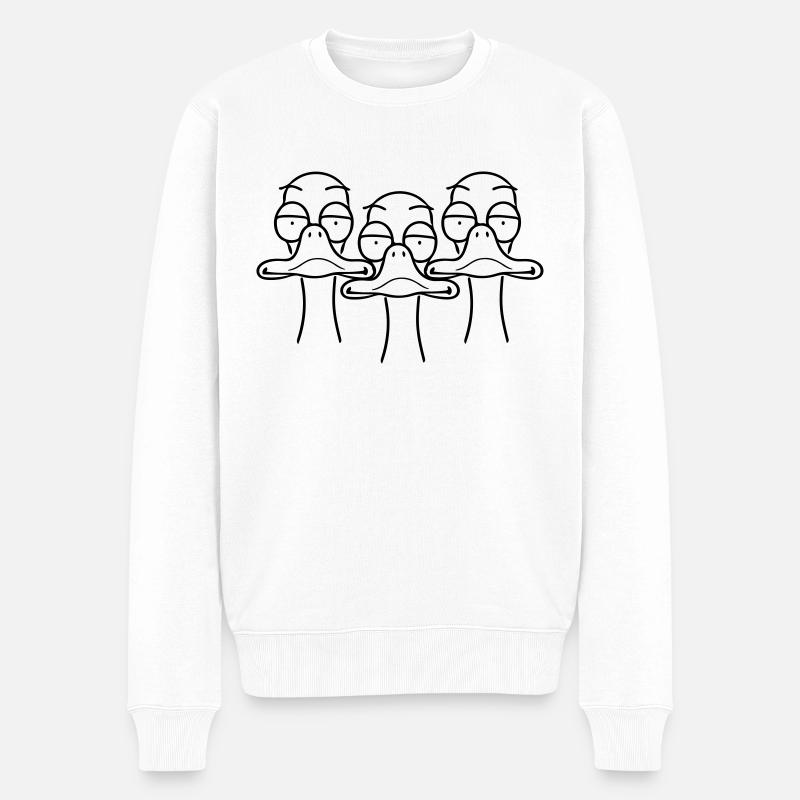 Trois canards drôles - Pull Premium bio Homme - blanc