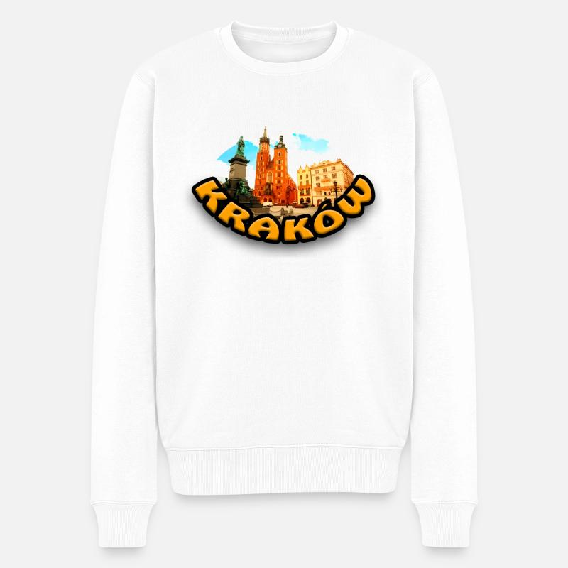 Krakau - Männer Premium Bio Pullover - Weiß