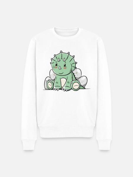 Dinosaur Triceratops - Men's Premium Organic Jumper - white