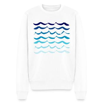 La vague parfaite - pour les surfeurs, la plage et la mer - Pull Premium bio Homme - blanc - Devant - Thijin (182cm)
