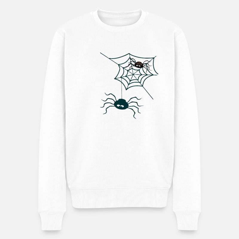 Halloween-Spinne - Männer Premium Bio Pullover - Weiß