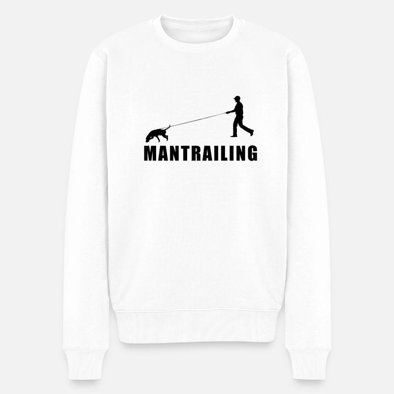 Mantrailing - Männer Premium Bio Pullover - Weiß