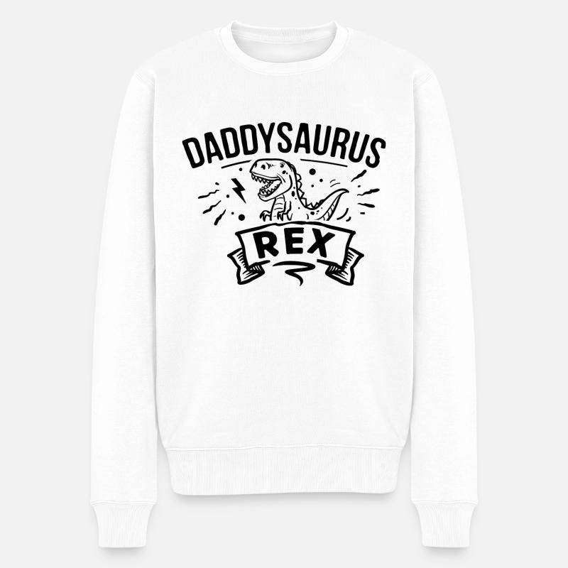Daddysaurus - Pull Premium bio Homme - blanc