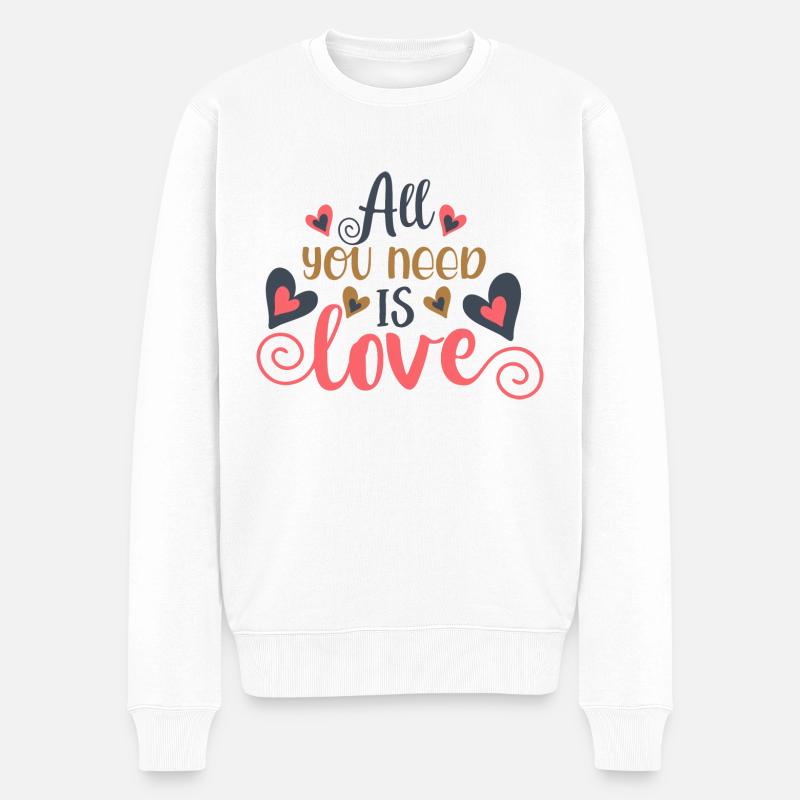 All you need is love - Pull Premium bio Homme - blanc