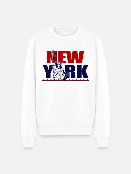 NEW YORK Liberty - Men's Premium Organic Jumper - white