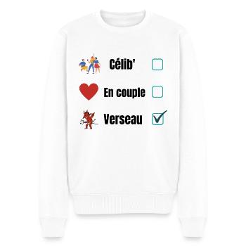 Cadeau astrologie Verseau humour - Pull Premium bio Homme - blanc - Devant - Thijin (182cm)