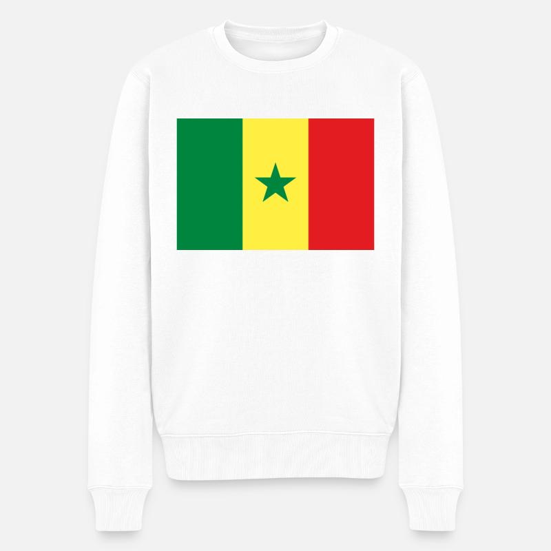 Senegal - Männer Premium Bio Pullover - Weiß