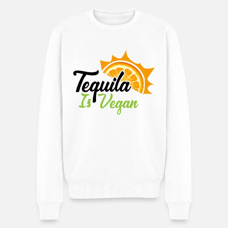 Tequila is VEGAN - Pull Premium bio Homme - blanc